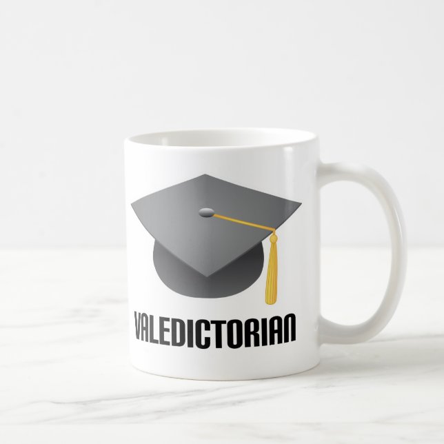 Valedictorian Grey Grad Hat Coffee Mug (Right)