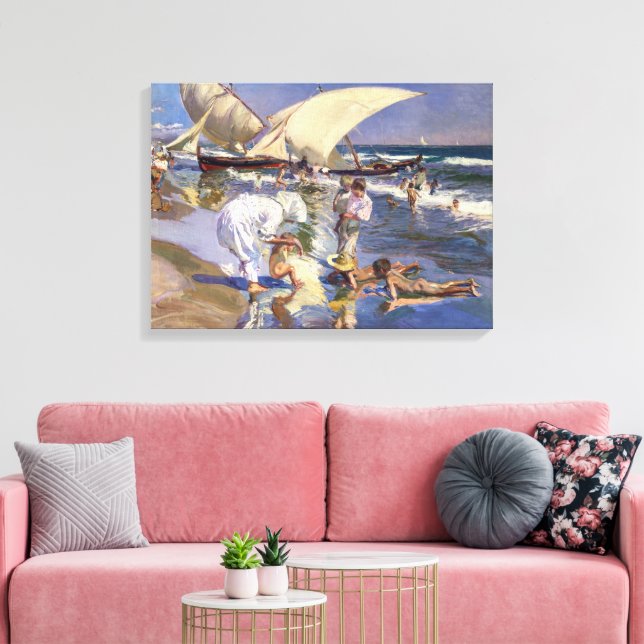 Valencia Beach Morning Light | Joaquín Sorolla | Canvas Print (Insitu(LivingRoom))