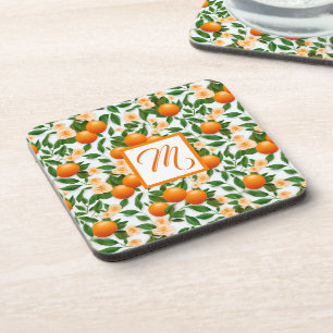 Valencia Orange Blossom Monogram Coaster