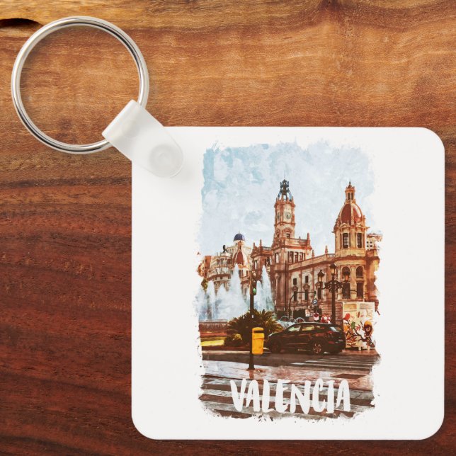 Valencia Spain Architecture Travel Key Ring (Front)