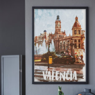 Valencia Spain Architecture Travel Poster