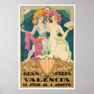 Valencia Spain Art Vintage Spanish Print Festival