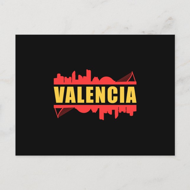 Valencia Spain City Skyline Cityscape Funny Gift Postcard (Front)