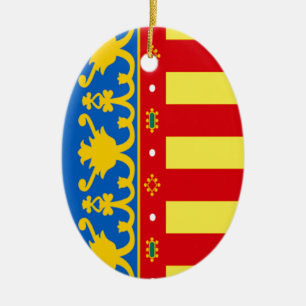 Valencia (Spain) Flag Ceramic Tree Decoration
