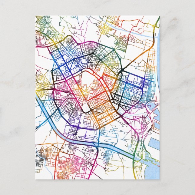 Valencia Spain Map Postcard (Front)