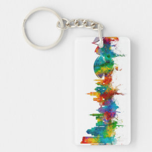 Valencia Spain Skyline Key Ring