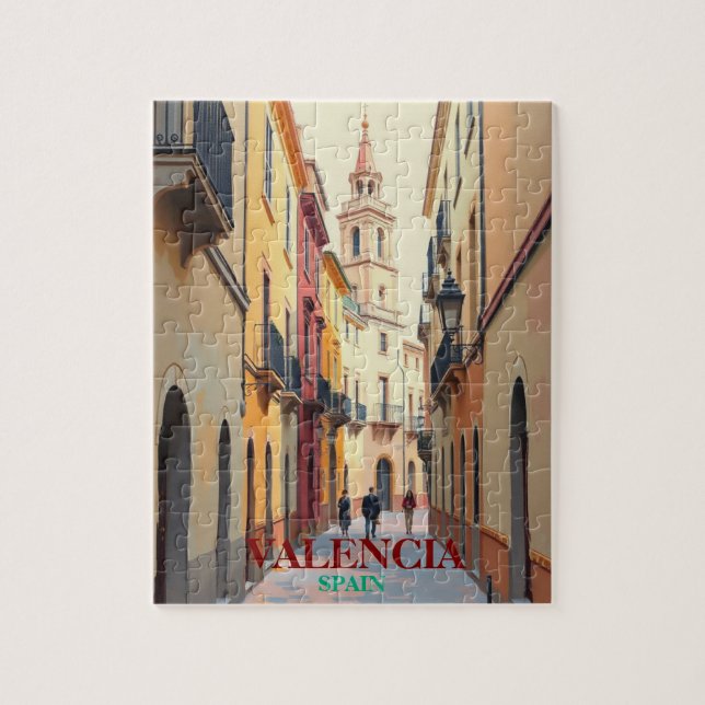 Valencia Spain Travel Art Vintage Jigsaw Puzzle (Vertical)