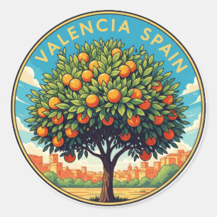 Valencia Spain Travel Classic Round Sticker