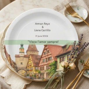 Valencia viral Elegance Modern Wedding Invitation Paper Plate