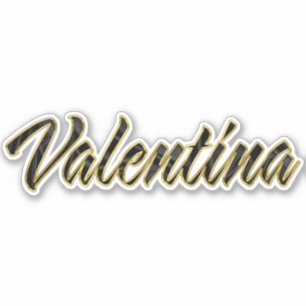 Valentina black gold lettering sticker