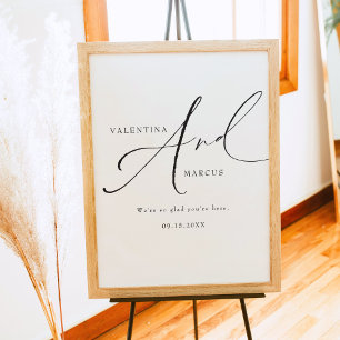 VALENTINA Elegant Minimalist Script Wedding Poster