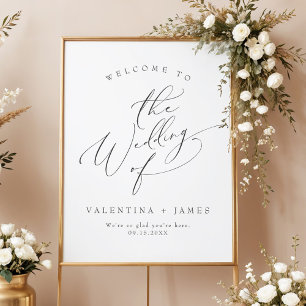 VALENTINA Elegant Minimalist Script Wedding Poster