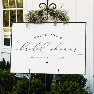 VALENTINA Modern Elegant Script Bridal Shower Poster