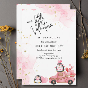 Valentina's first birthday invitation