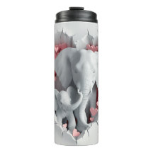 Valentine 3D Mum & Baby Elephants Tumbler Wrap