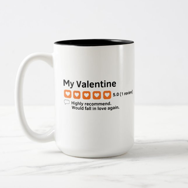 Valentine 5 Star Review Mug (Left)