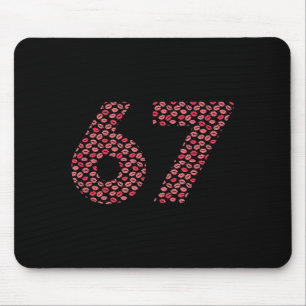 Valentine 67 Funny Kissy Lips Red Lipstick Kiss Si Mouse Pad