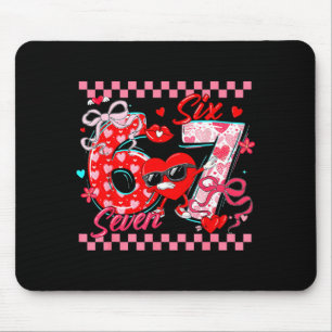 Valentine 67 Six Seven Meme Dabbing Hearts Matchin Mouse Pad