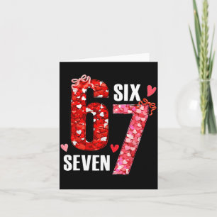Valentine 67 Six Seven Rose Hearts Bow Valentine’s Card