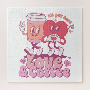 Valentine All I Need Is Love And Coffee Jigsaw Puzzle