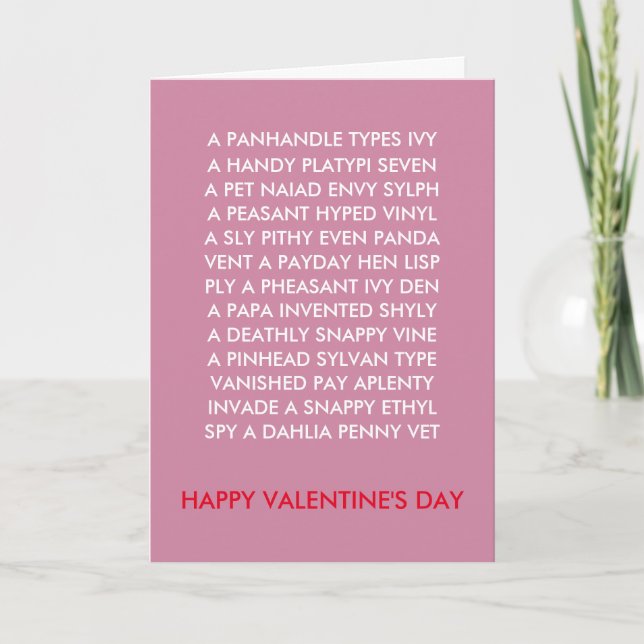 Valentine Anagrams card (Front)
