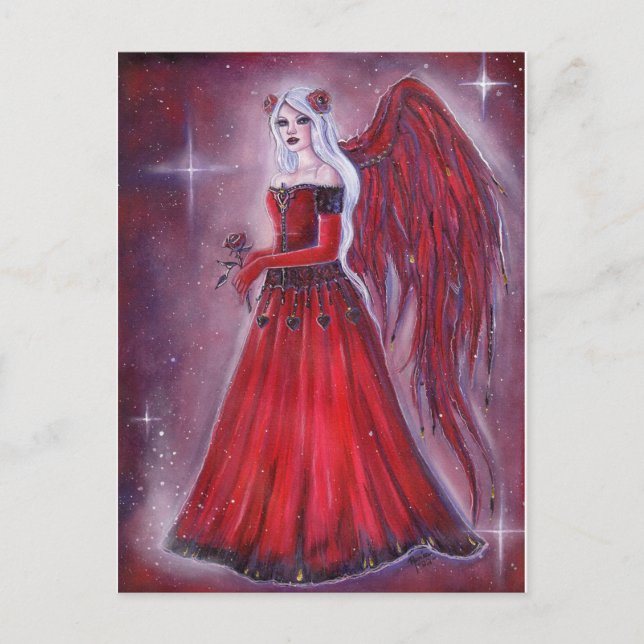 Valentine Angel art by Renee Lavoie Holiday Card (Front)