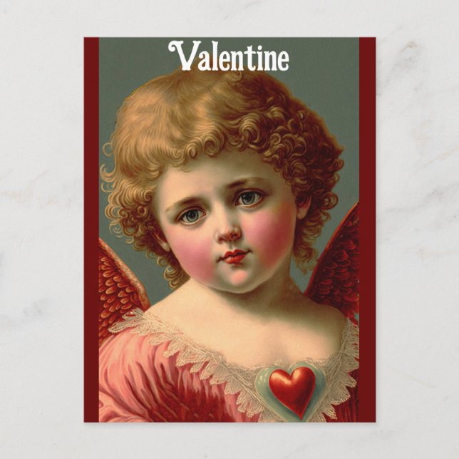 Valentine Angel Holiday Postcard (Front)