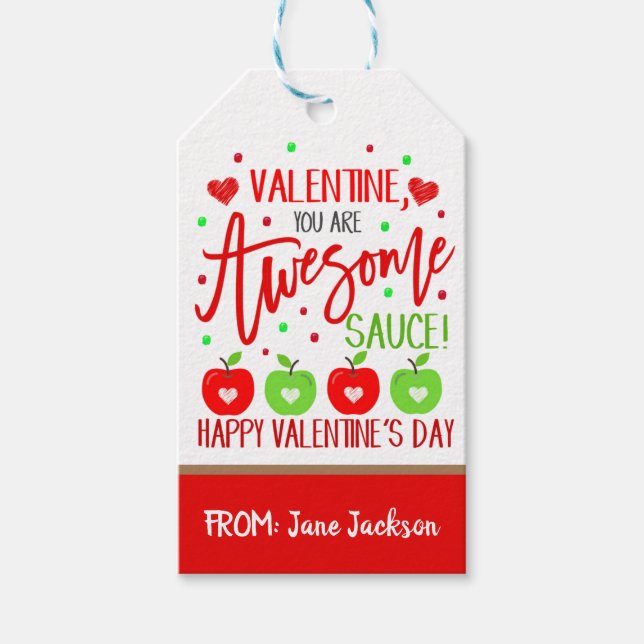 Valentine Applesauce Gift Tag (Front)