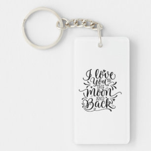 Valentine Art I Love You To The Moon Key Ring