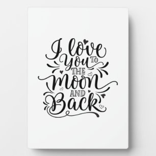 Valentine Art I Love You To The Moon Plaque