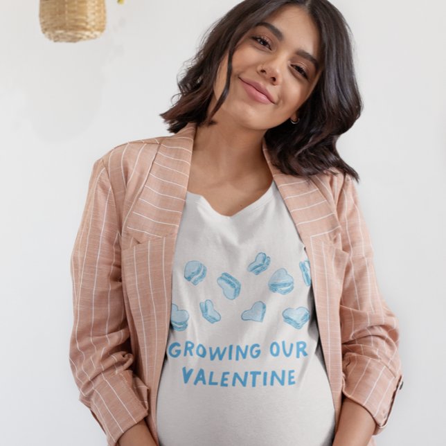 Valentine Baby Pregnancy Blue Hearts T-Shirt (Creator Uploaded)