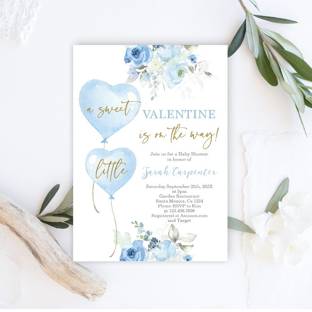 Valentine Baby Shower Boy Invitation (Creator Uploaded)