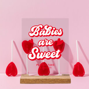 Valentine Baby Shower Favour Acrylic Sign
