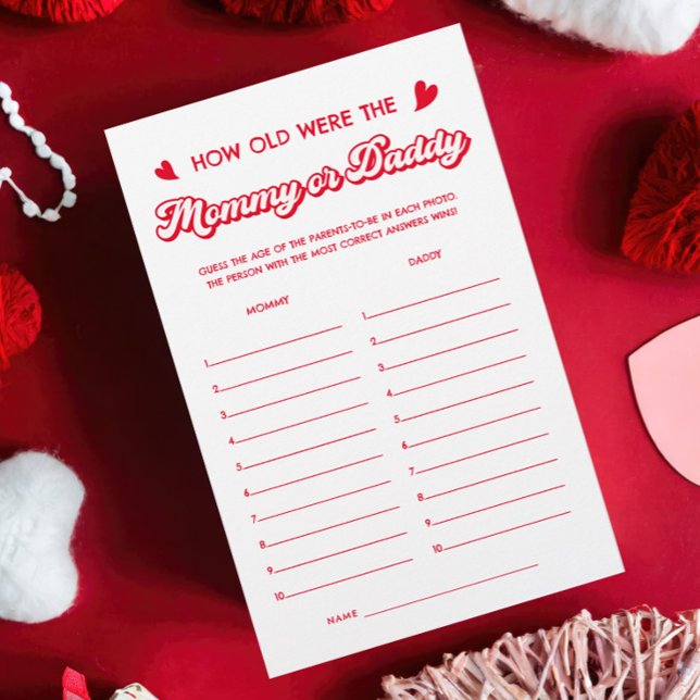 Valentine Baby Shower Guess Age Mummy Daddy Game (Creator Uploaded)