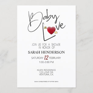 Valentine Baby Shower hearts Sweetheart Invitation