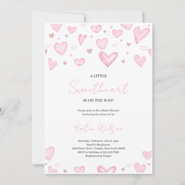  Valentine Baby Shower Invitation (Front)