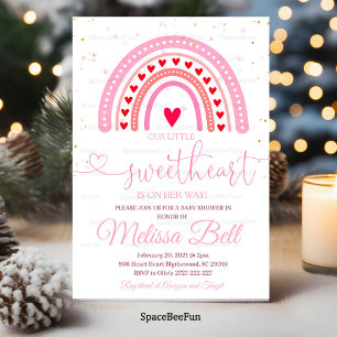 Valentine Baby Shower Invitation, Is on her way  Invitation