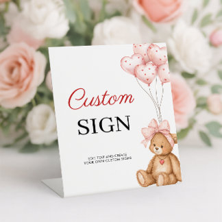 Valentine Baby Shower Pedestal Custom Pedestal Sign