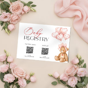 Valentine Baby Shower Registry Card