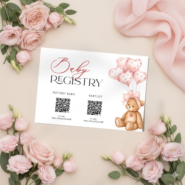 Valentine Baby Shower Registry Card (Valentine Baby Shower Registry Card)