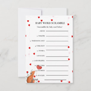 Valentine Baby word scramble baby shower game