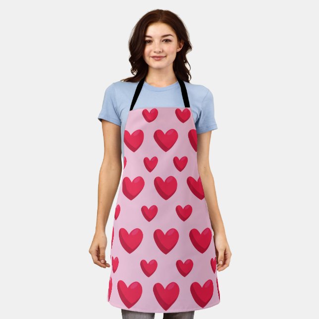 Valentine Background With Heart Love         Apron (Worn)