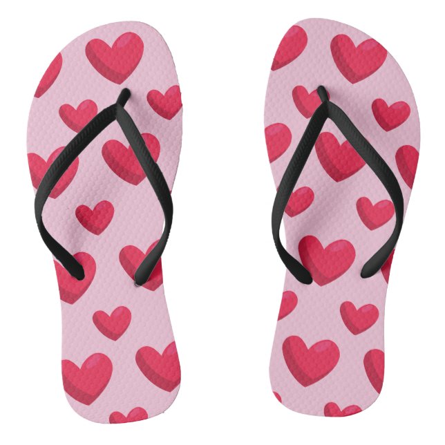 Valentine Background With Heart Love   Jandals (Footbed)
