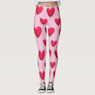 Valentine Background With Heart Love    Leggings