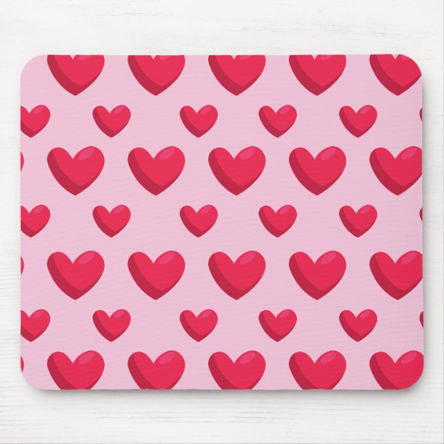 Valentine Background With Heart Love              Mouse Pad (Front)