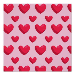 Valentine Background With Heart Love        Poster