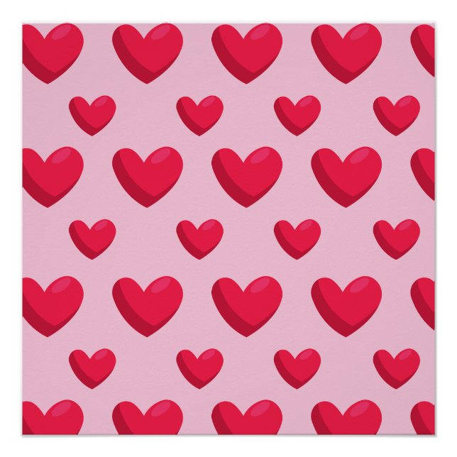 Valentine Background With Heart Love        Poster (Front)