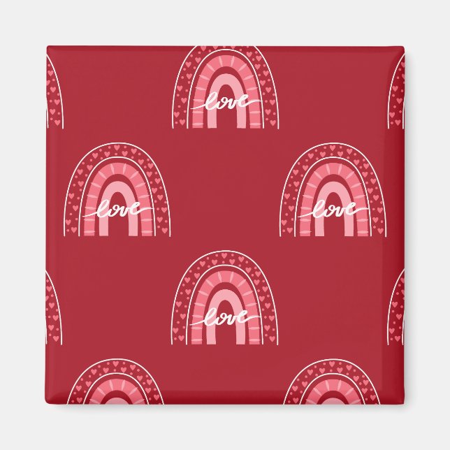 Valentine Background With Hearts Love  Magnet (Front)