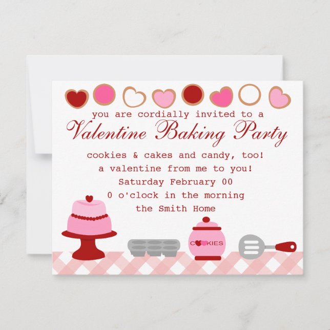 Valentine Baking Party Invitation (Front)