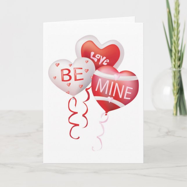 Valentine Balloons Holiday Card (Front)